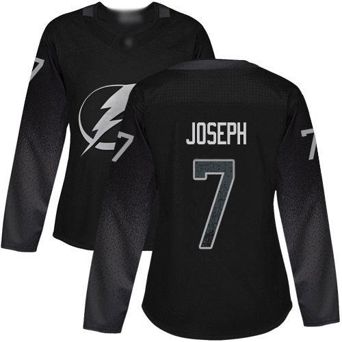 Adidas Tampa Bay Lightning #7 Mathieu Joseph Black Alternate Authentic Women Stitched NHL Jersey->women nhl jersey->Women Jersey